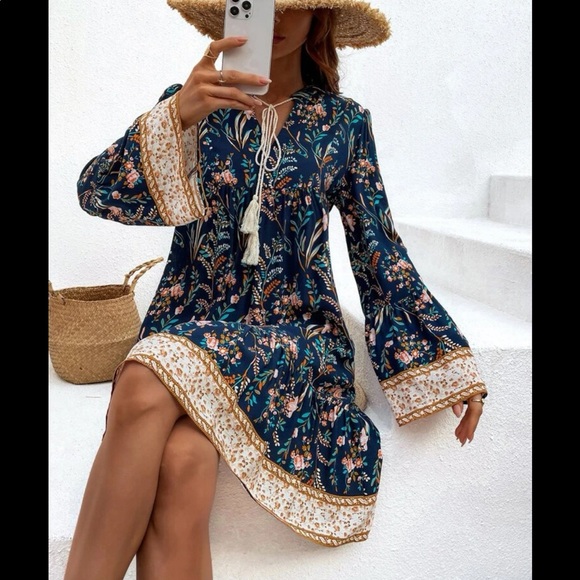 Boho paisley floral print Dress - Picture 5 of 7